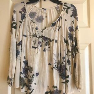 Old Navy Boho Georgette Swing Top in White